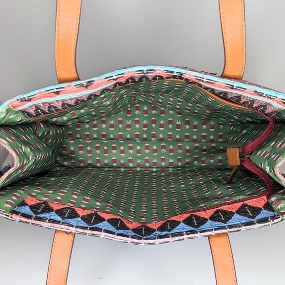 Stella & Dot Aloha Tote woven multi-color large shoulder bag - Picture 6 of 7
